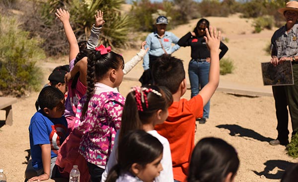 Youth at camp in Joshua Tree National Park